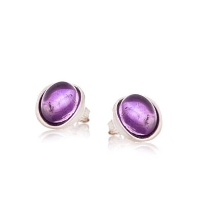 BOUCLE D'OREILLE ARGENT AMETHYSTE ref: CKM-BO010-AM