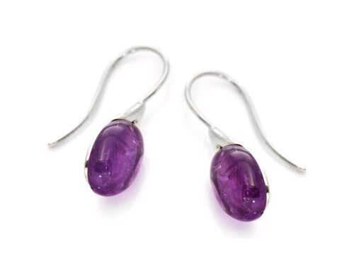 BOUCLE D'OREILLE ARGENT AMETHYSTE ref: CKL-BO002