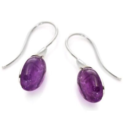 BOUCLE D'OREILLE ARGENT AMETHYSTE ref: CKL-BO002