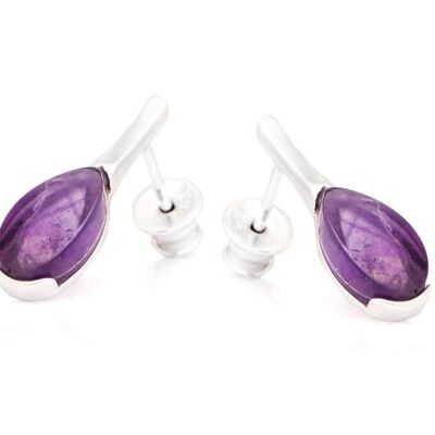 BOUCLE D'OREILLE ARGENT AMETHYSTE ref: CSA-BO009