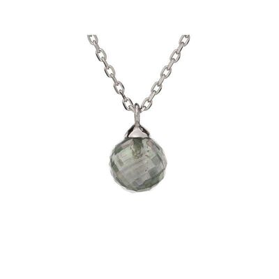 Collar con aventurina verde, en plata rodiada 925/1000, longitud 42 + 3 cm - CJF-CL006