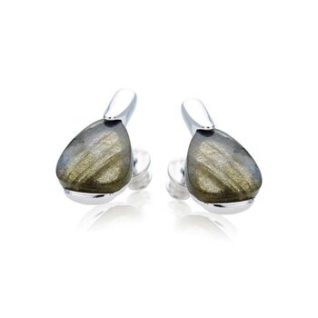 BOUCLE D'OREILLE ARGENT LABRADORITE ref: CSA-BO027