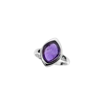 ANELLO IN ARGENTO AGATA NERA AMETISTA ref: CSA-BA026