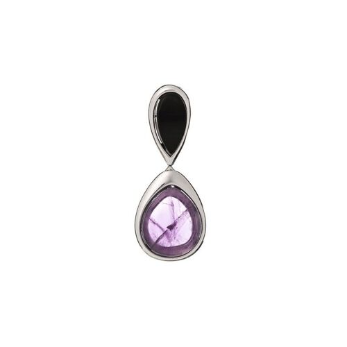 PENDENTIF ARGENT AGATE NOIR AMETHYSTE ref: CSA-PE026