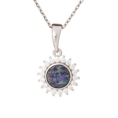 AUSTRALIAN OPAL SILVER PENDANT DOUBLET ref: HF002P