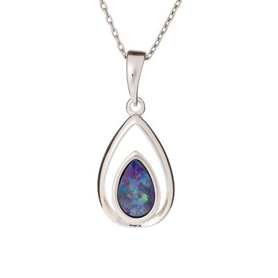 AUSTRALIAN OPAL SILVER PENDANT DOUBLET ref: HF006P