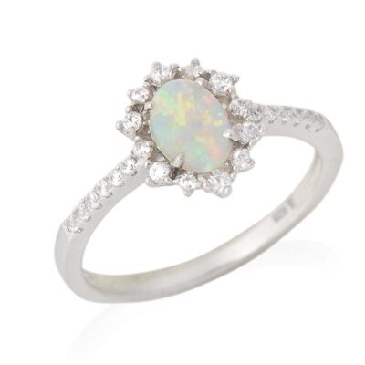 AUSTRALIAN OPAL SILVER RING ref: PE070R