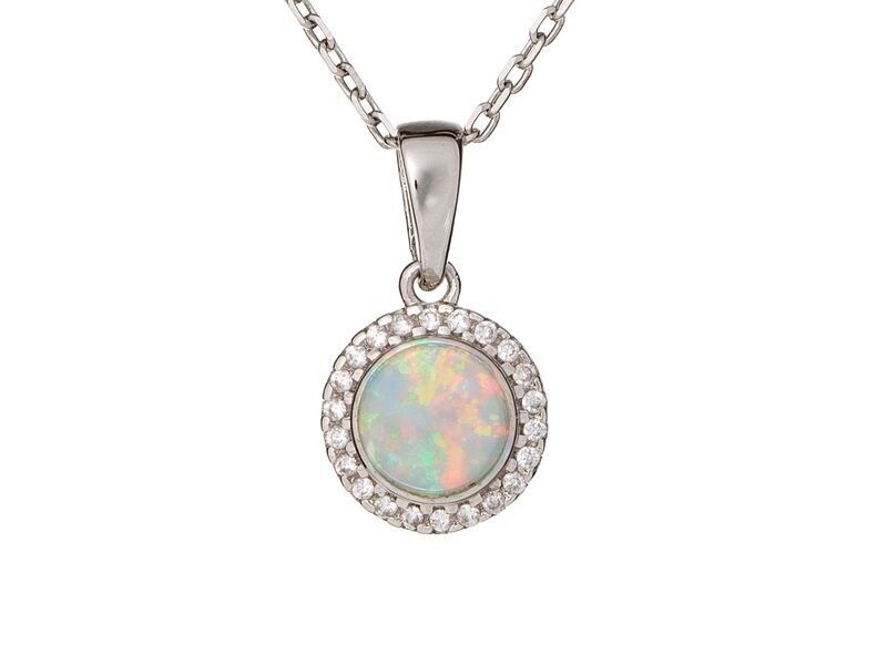 COLGANTE PLATA ÓPALO AUSTRALIANO ref: PE071P