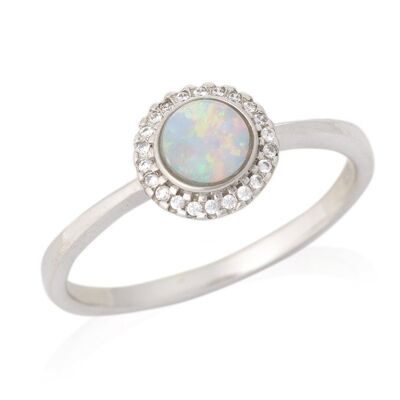 AUSTRALIAN OPAL SILVER RING ref: PE071R