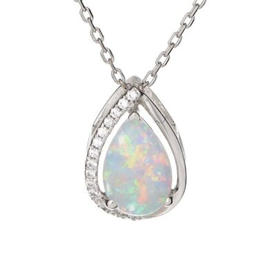 COLGANTE OPAL PLATA ref: PE074P