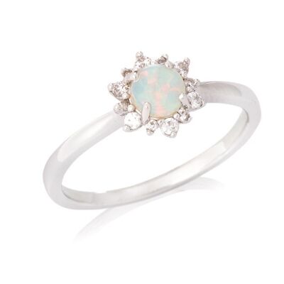 AUSTRALIAN OPAL SILVER RING ref: PE064R