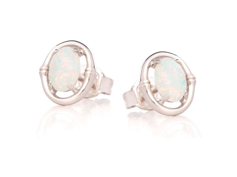 AUSTRALISCHER OPAL-OHRRING IN SILBER Ref: PE061E