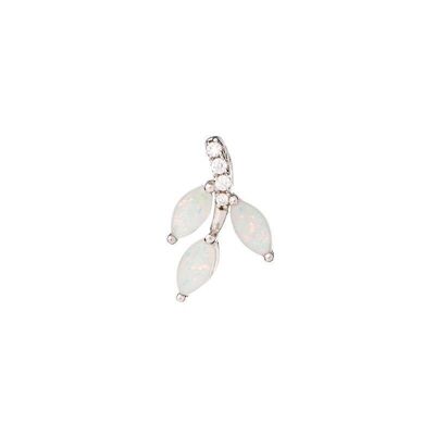 Pendant with opal and zirconium oxide, in rhodium-plated silver 925/1000, height 1.5 cm - PE059P