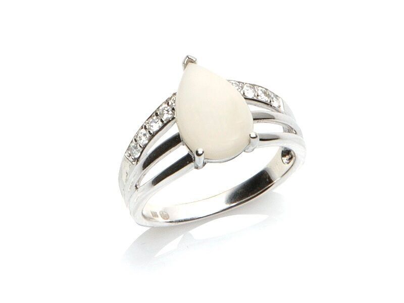 ANELLO OPALE AUSTRALIANO IN ARGENTO ref: 02460ROZ-1