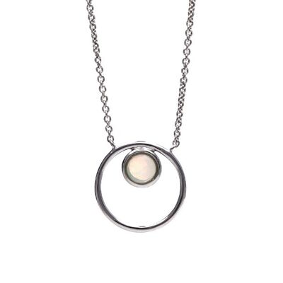 COLLANA CON OPALE AUSTRALIANO IN ARGENTO ref: 05103NOZ