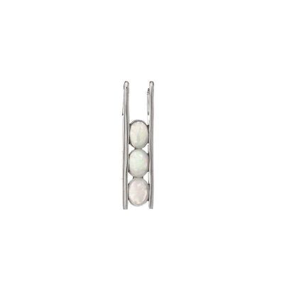 Pendentif avec opale blanche ovale, en argent rhodié 925/1000, hauteur 1,8 cm - PE0031P