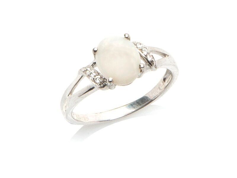 BAGUE OPALE d'AUSTRALIE EN ARGENT ref: 02467ROZ