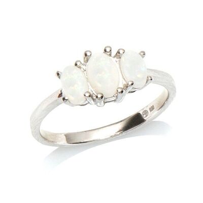 AUSTRALIAN OPAL RING IN SILVER ref: 03705ROZ