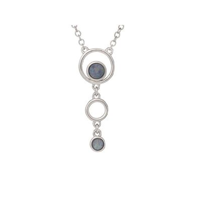 COLLANA CON DOPPIO OPALE AUSTRALIANO IN ARGENTO ref: 05122NO