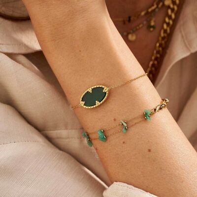 Galen golden bracelet with Amazonite stone