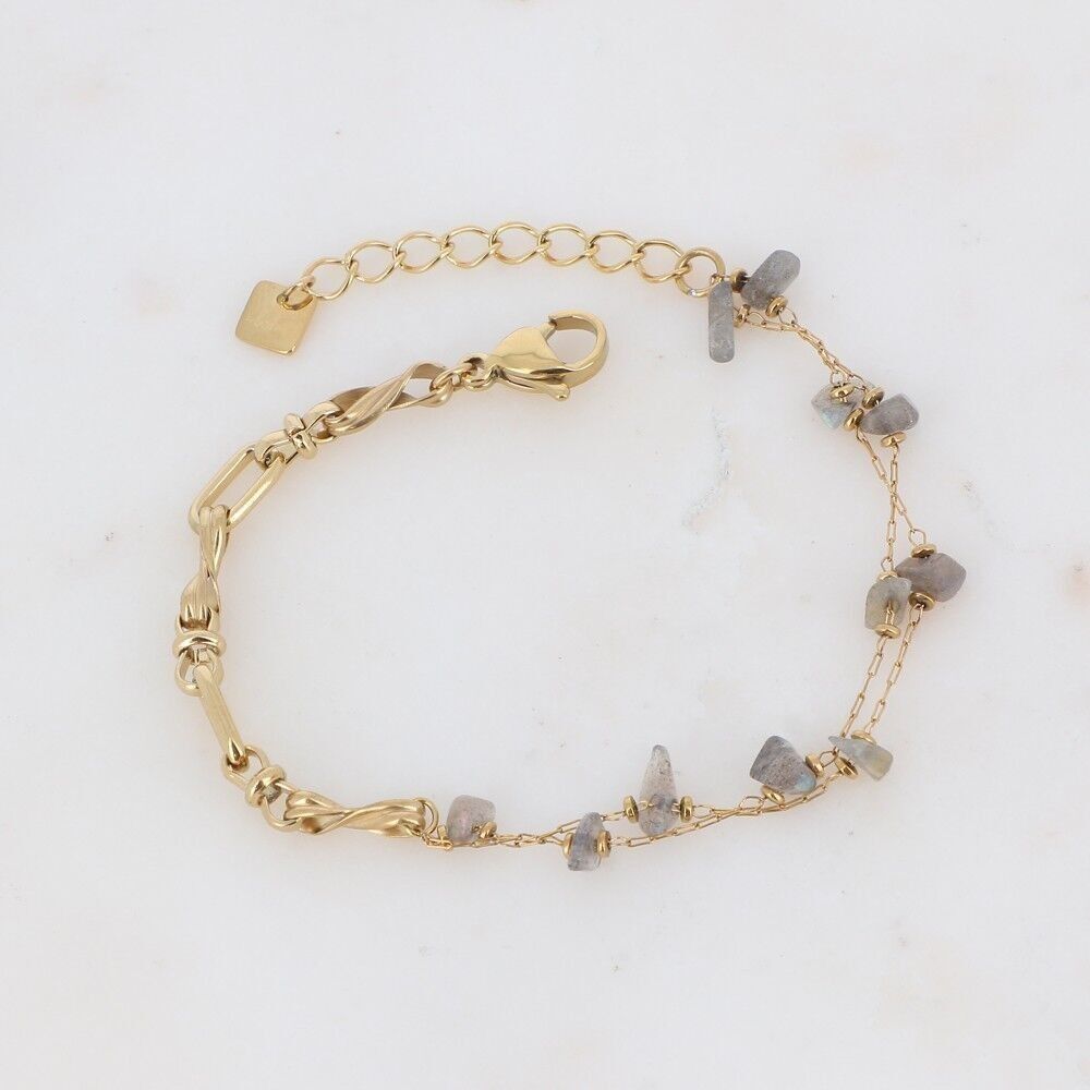 Bracciale Galeno dorato con pietra Labradorite