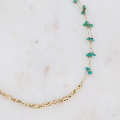 Galen golden necklace with Amazonite stone