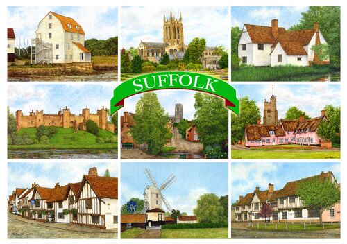 Postcard Multi image Suffolk