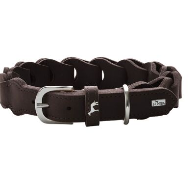 HUNTER Leather Solid Education Chain Collar - Dark Brown M-L(60)