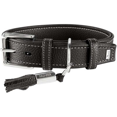 HUNTER Leather Collar Cannes - Black XS-S(40)