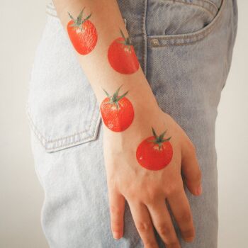 Tatouage TOMATE CERISE FRAÎCHE (Pack de 2) 1