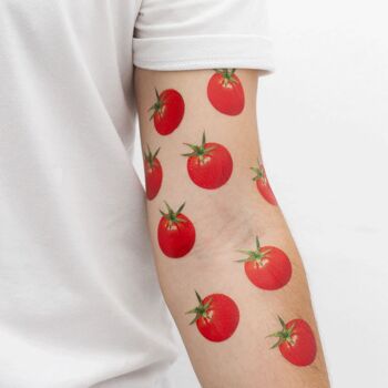 Tatouage TOMATE CERISE FRAÎCHE (Pack de 2) 3