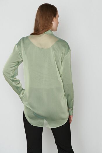 Chemise Chemisier Ample Vert Doux - Poudre 3