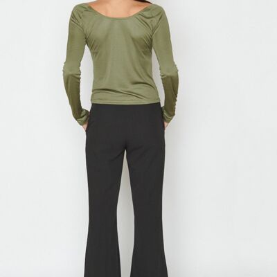 Pantalon Flare Pants Noir - Crème