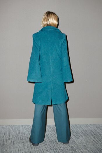 Manteau couleur coupe kimono - Pétrole 2