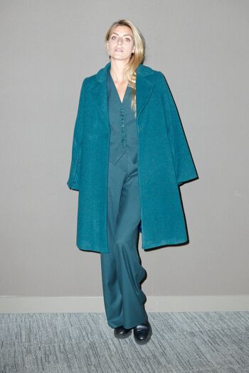 Manteau couleur coupe kimono - Pétrole 7