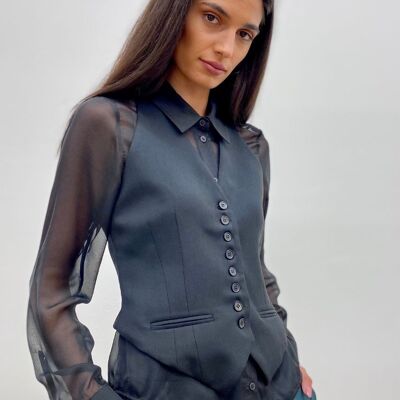 Classy silk blouse - Black