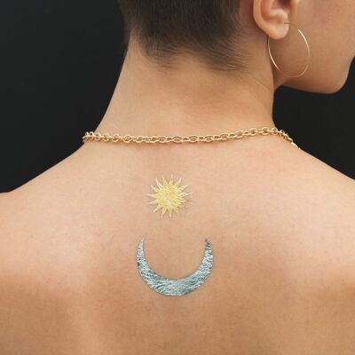Sonne & Mond Tattoo (2er Pack)