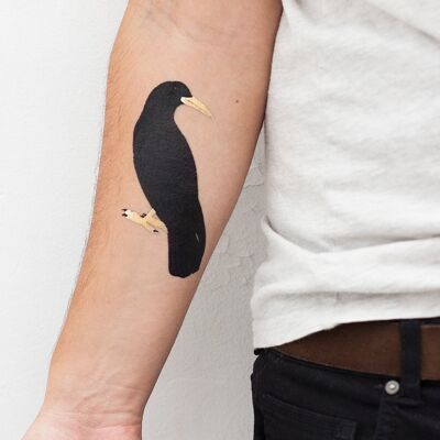Goldene Krähe Tattoo (2er Pack)
