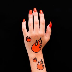 Tatouage FLAMMES NÉON (Pack de 2)