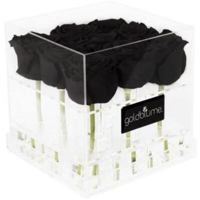 Die Luxuriöse - 9 Rosen - Black Beauty