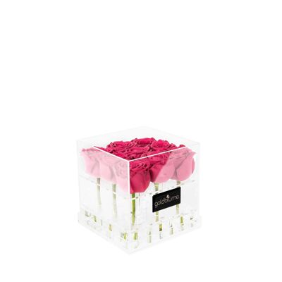 Die Luxuriöse - 9 Rosen - Hot Pink