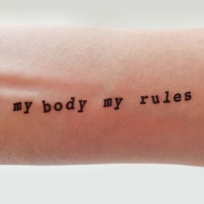 Tatuaje MY BODY MY RULES (Pack de 2)