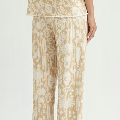(8409-BAEBO) Ethnic print culotte trousers with pockets