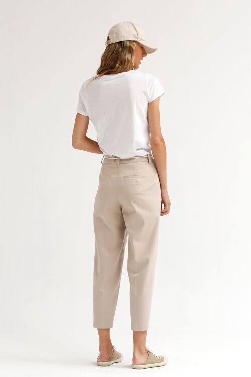 (8423-GEJON) Stretch cotton trousers with seam detail
