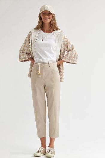 (8423-GEJON) Pantalon en coton stretch avec détail de couture 2