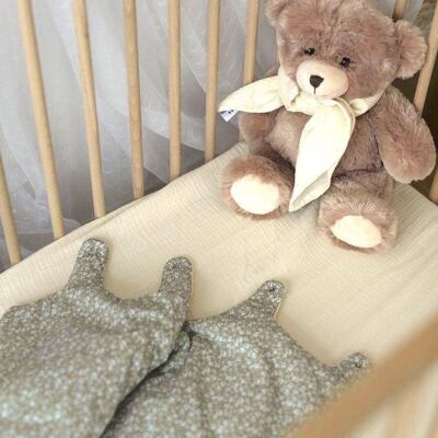Ecru fitted sheet 60x120 cm