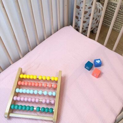 Pink fitted sheet 70x140 cm