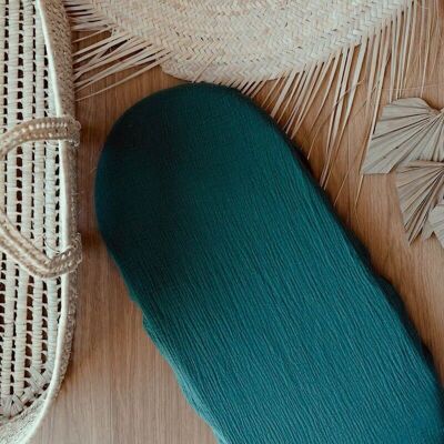Sábana bajera para capazo verde abeto