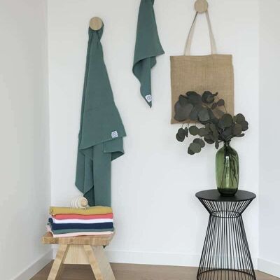 Muselina verde eucalipto 120x120 cm