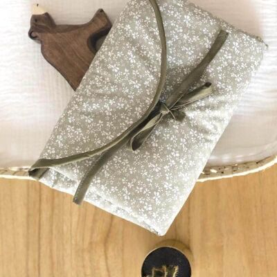 Green floral changing mat